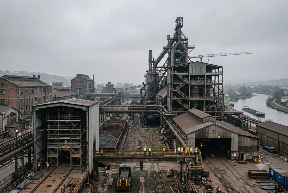 Site industriel et chantier dans le Grand Est de la France, personnel BTP et industrie en intervention